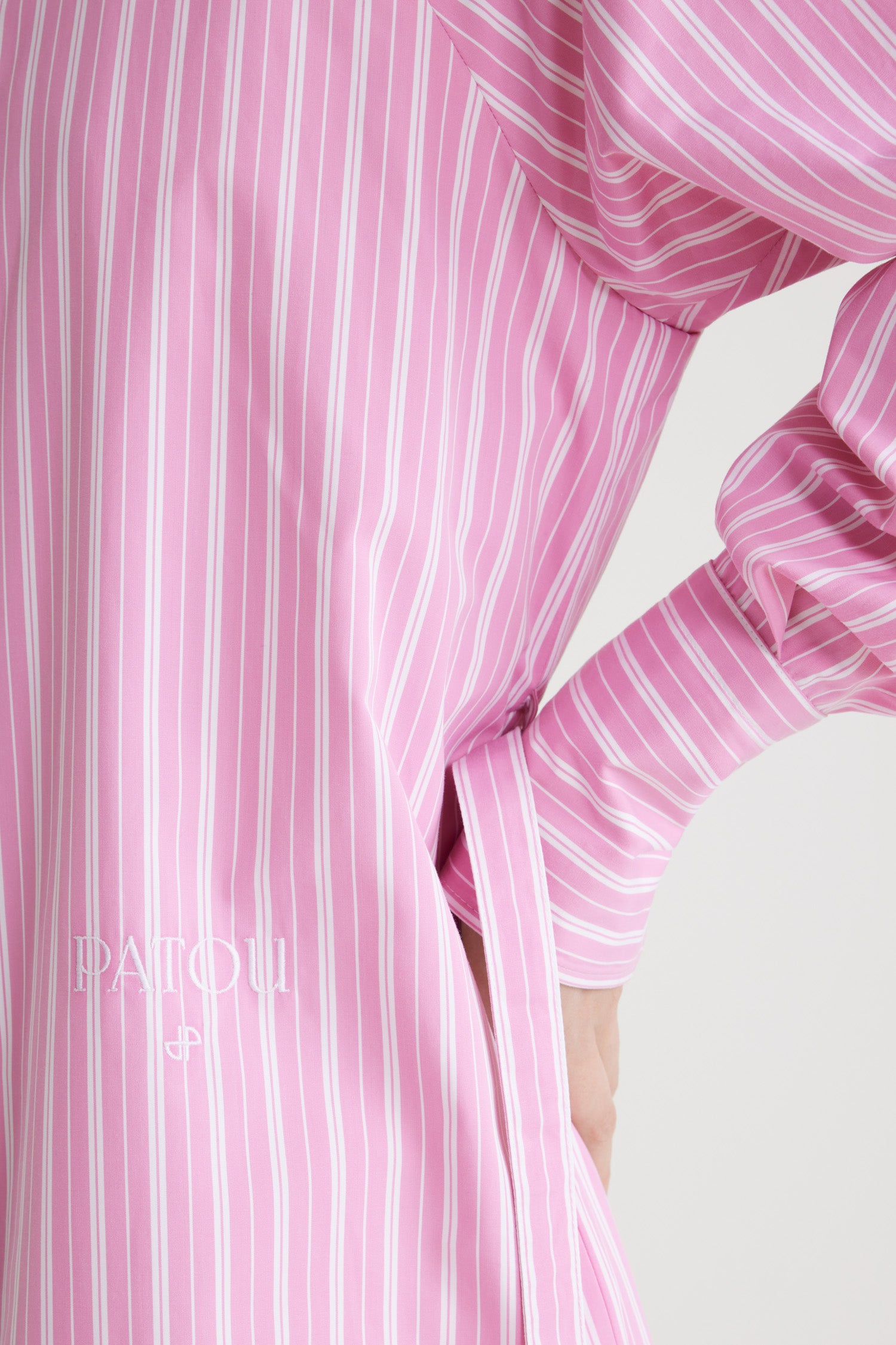 Short cotton shirt dress - Pink