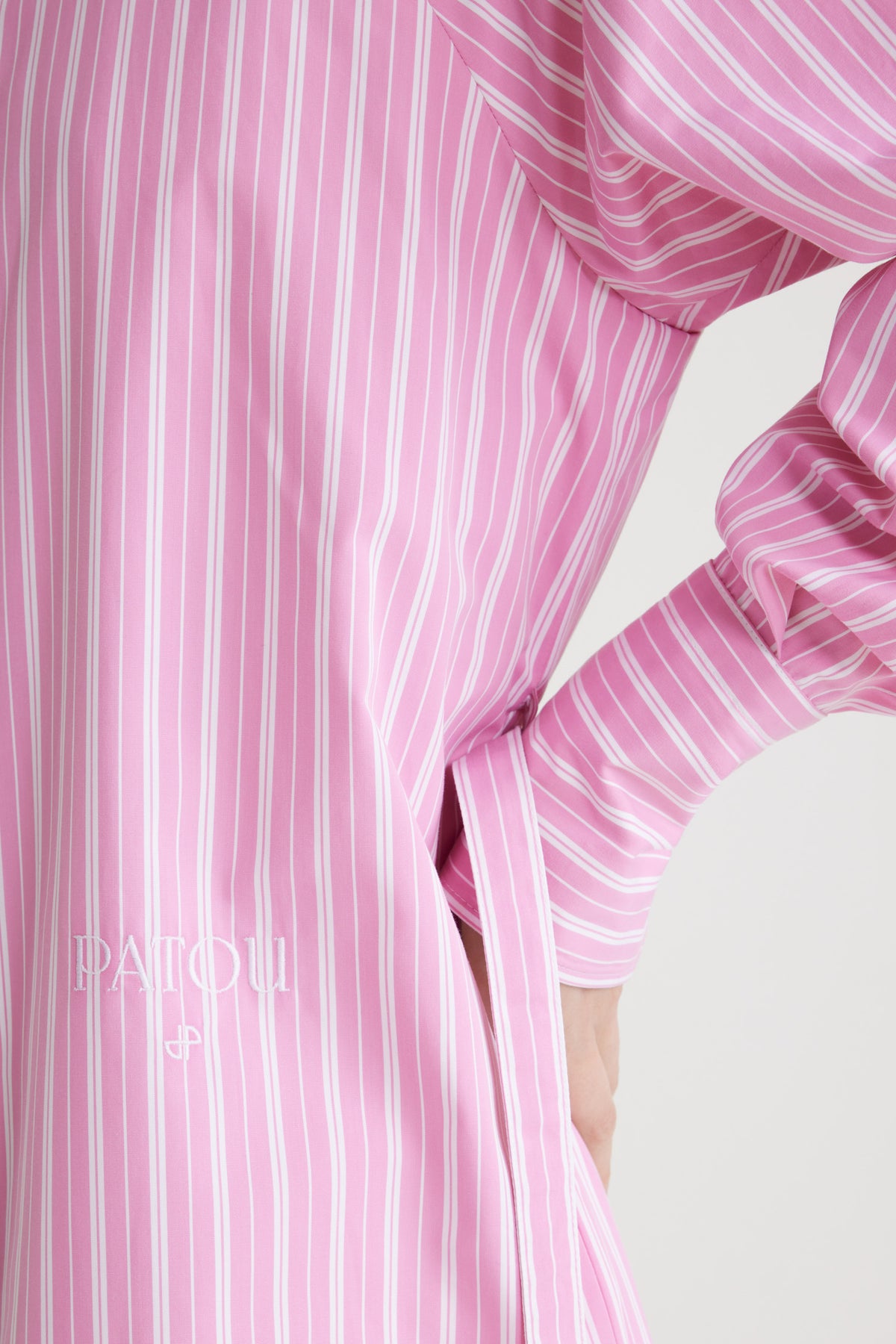 Pink Stripes / Robe chemise courte en coton bio éco-responsable