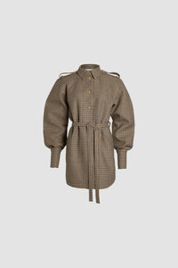 Robe chemise courte en mélange de laine recyclée