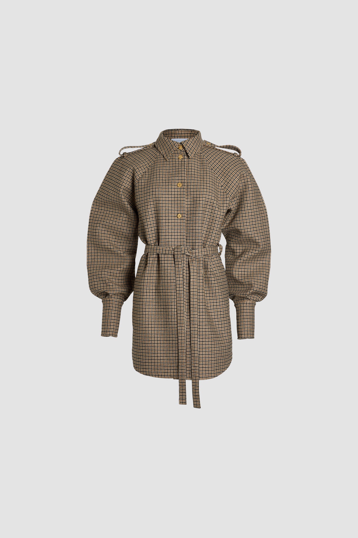 Robe chemise courte en mélange de laine recyclée