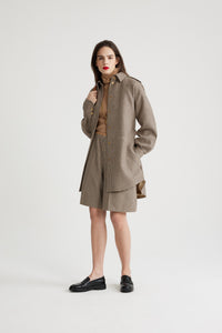 Robe chemise courte en mélange de laine recyclée