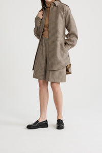 Robe chemise courte en mélange de laine recyclée