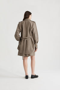 Robe chemise courte en mélange de laine recyclée