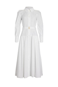 White / Robe chemise longue en coton bio
