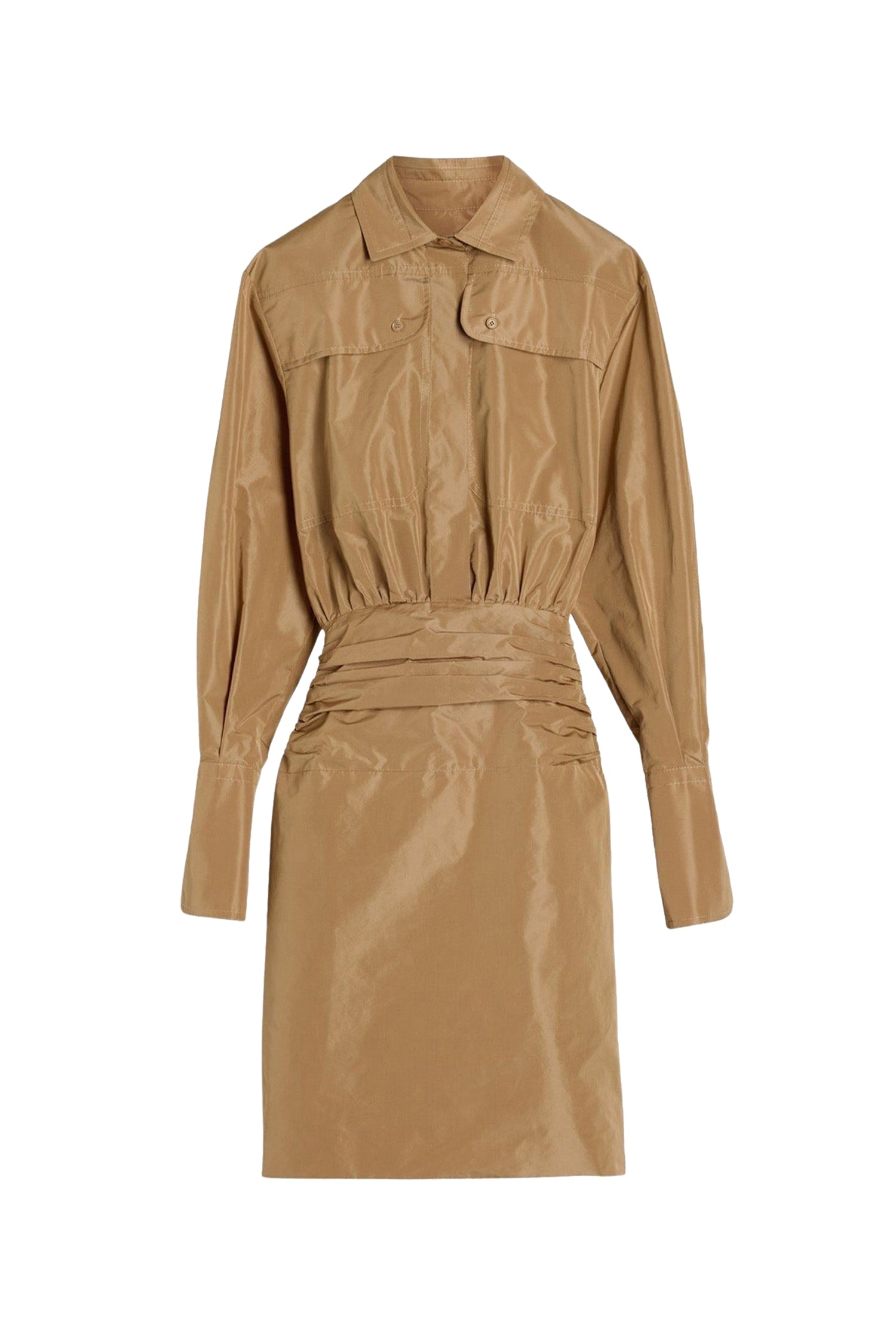 Robe midi safari en faille - Sable