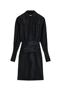 Robe midi safari en faille - Noir