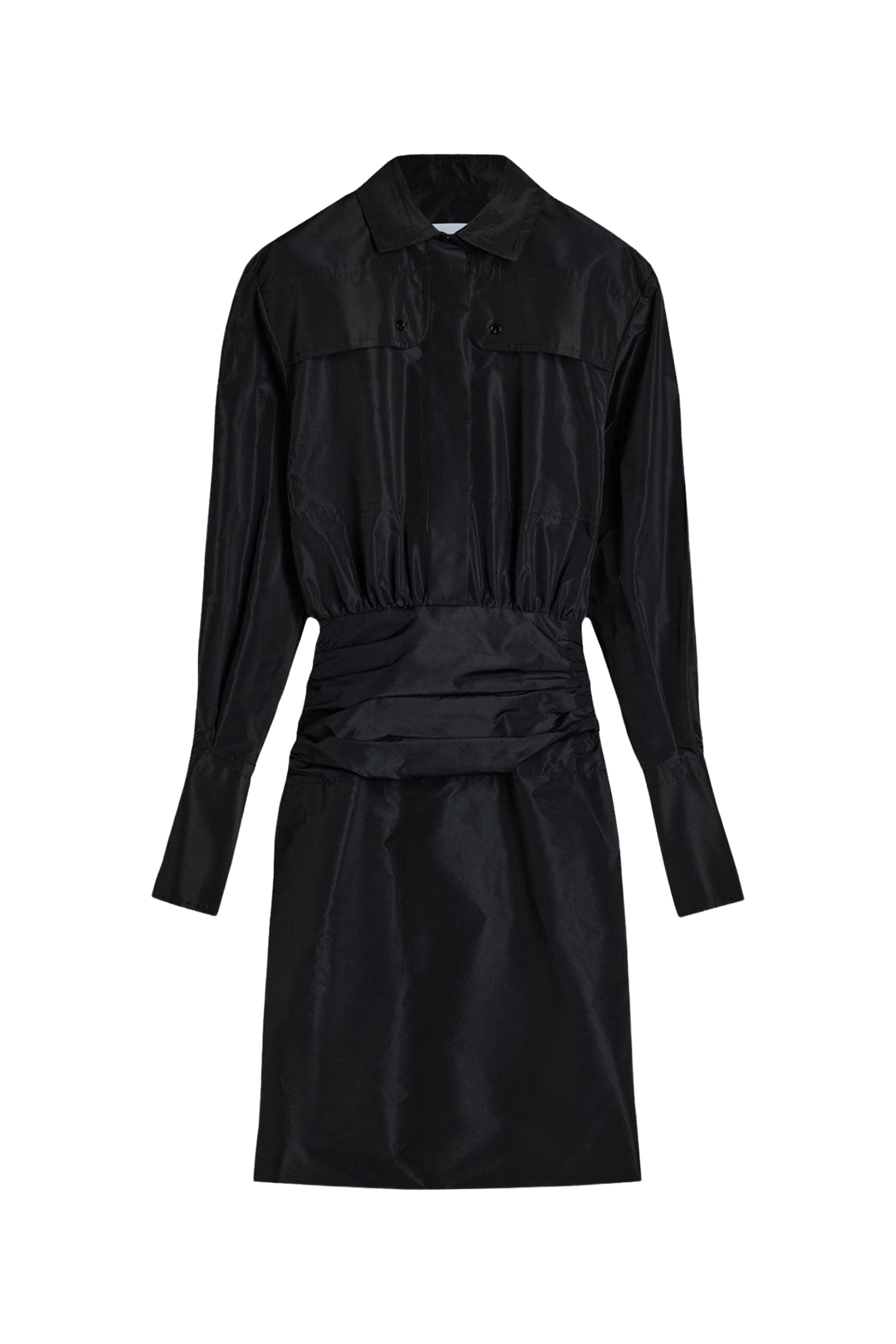Robe midi safari en faille - Noir