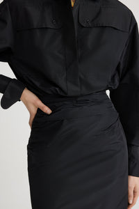 Black / Robe safari en faille recyclée