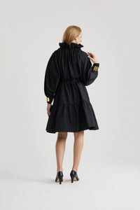 Robe à manches bouffantes en faille recyclée