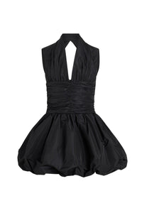 Robe boule courte dos nu en faille - Noir