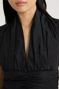 Robe boule courte dos nu en faille - Noir