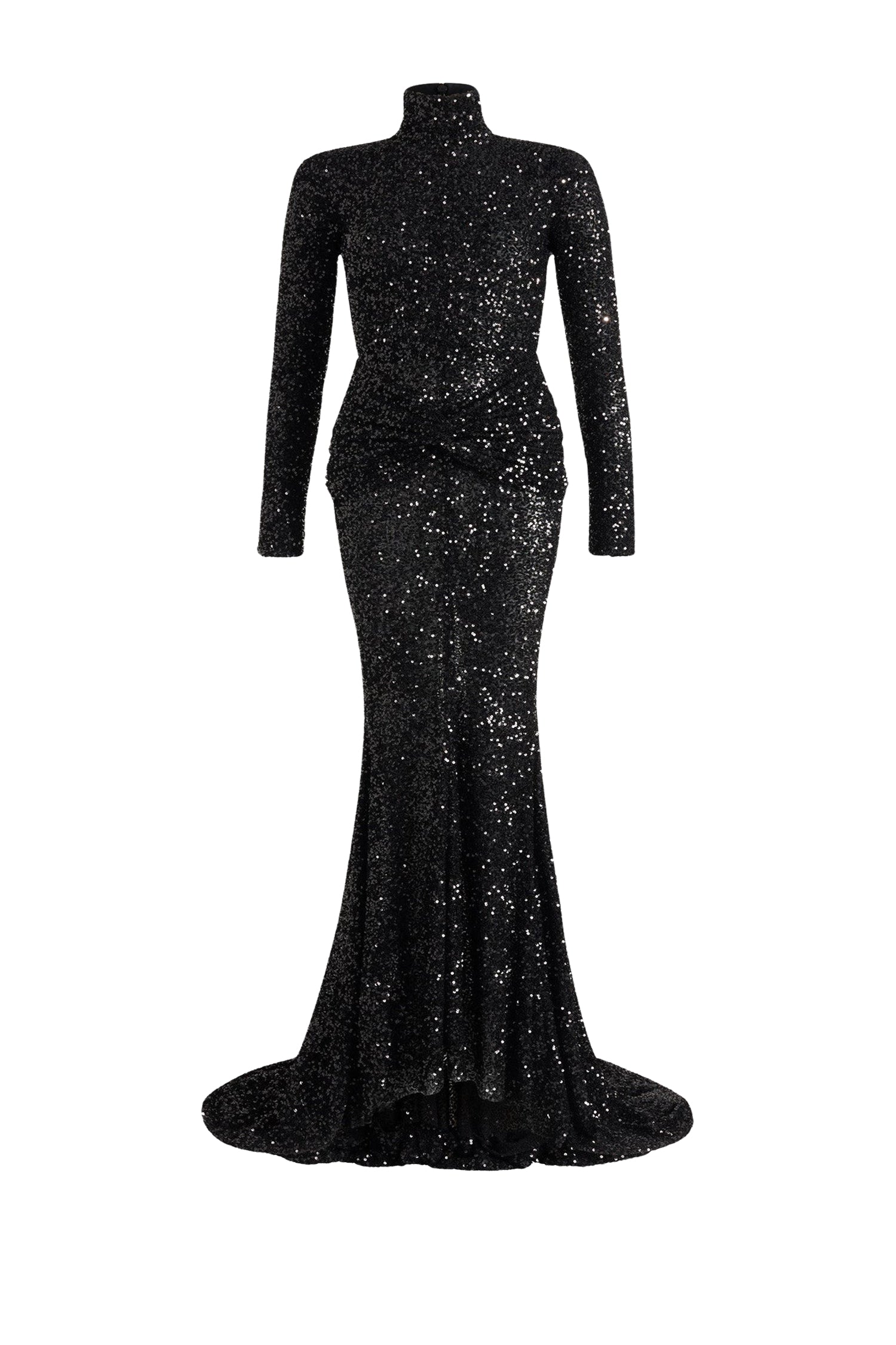 Robe longue à sequins avec découpe au dos - Noir