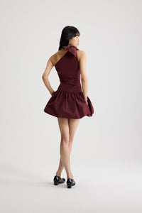 Vignola / Mini robe one shoulder avec noeud en polyester recyclé