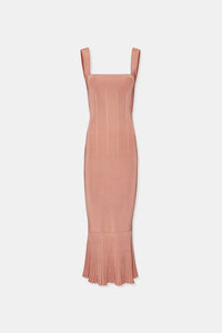 Robe midi Atalanta à bretelles - Blush