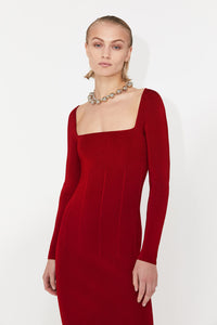 Atalanta Long Sleeved Dress - Rouge Piaf
