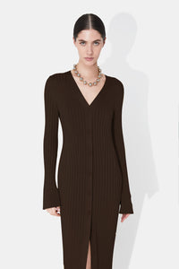 Rhea Long Dress - Chocolate