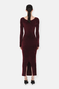 Robe Freya en velours - Oxblood