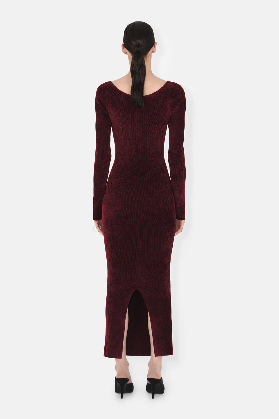 Robe Freya en velours - Oxblood