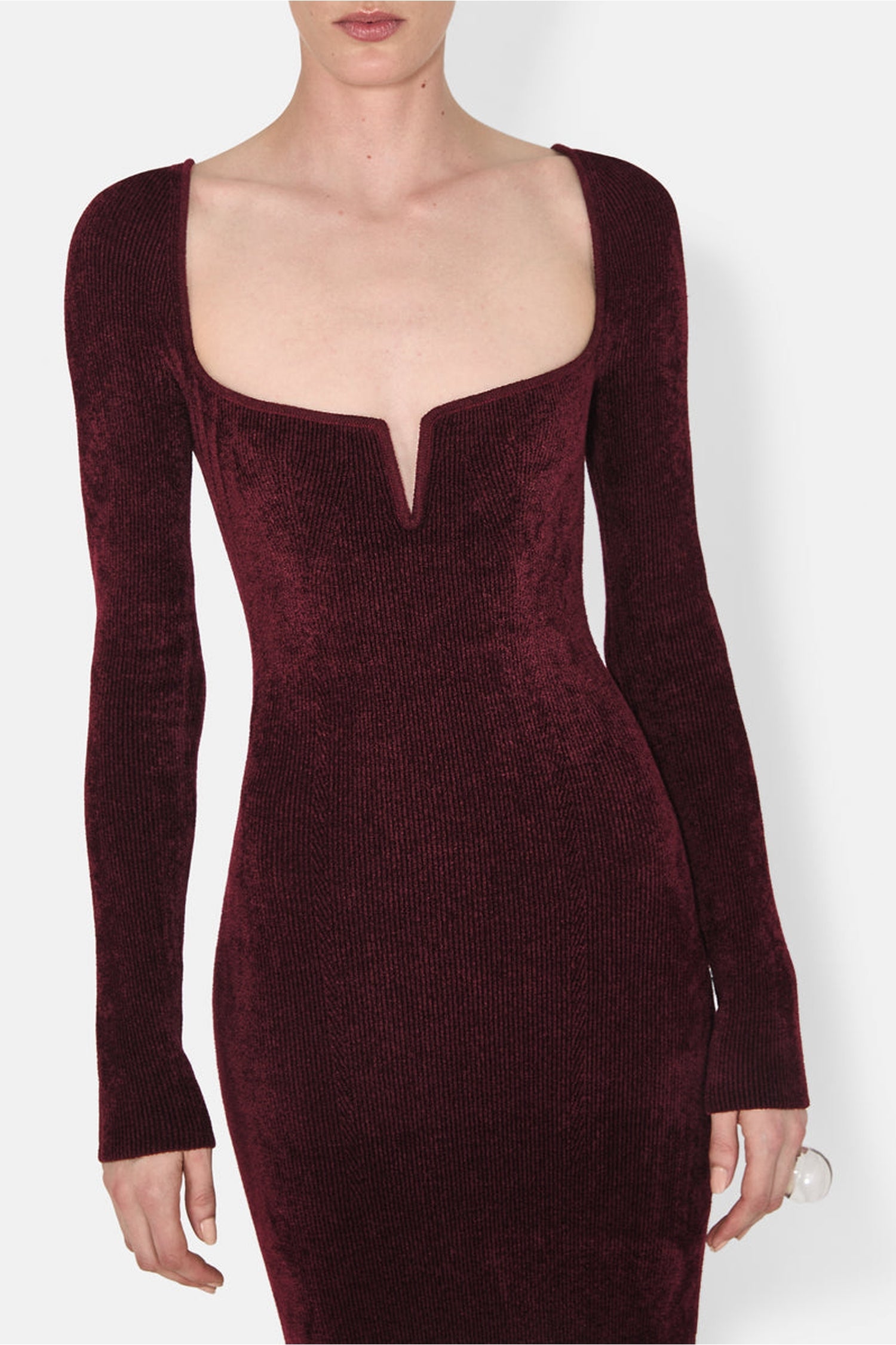 Robe Freya en velours - Oxblood
