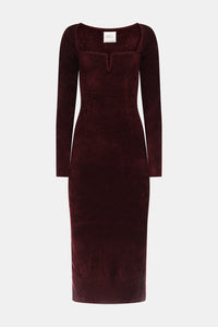Robe Freya en velours - Oxblood