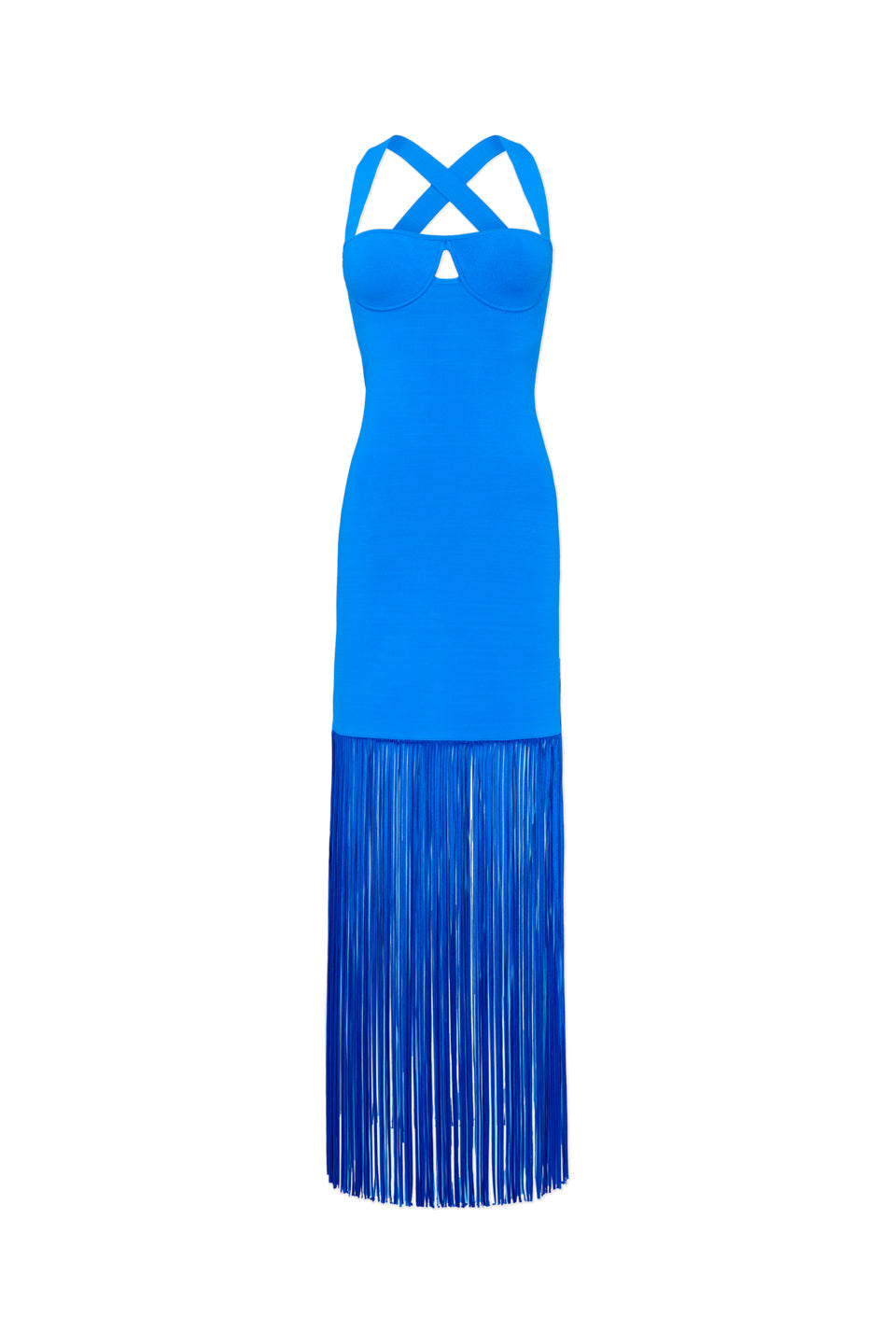 Robe Mia à franges - Ocean & Sky Blue