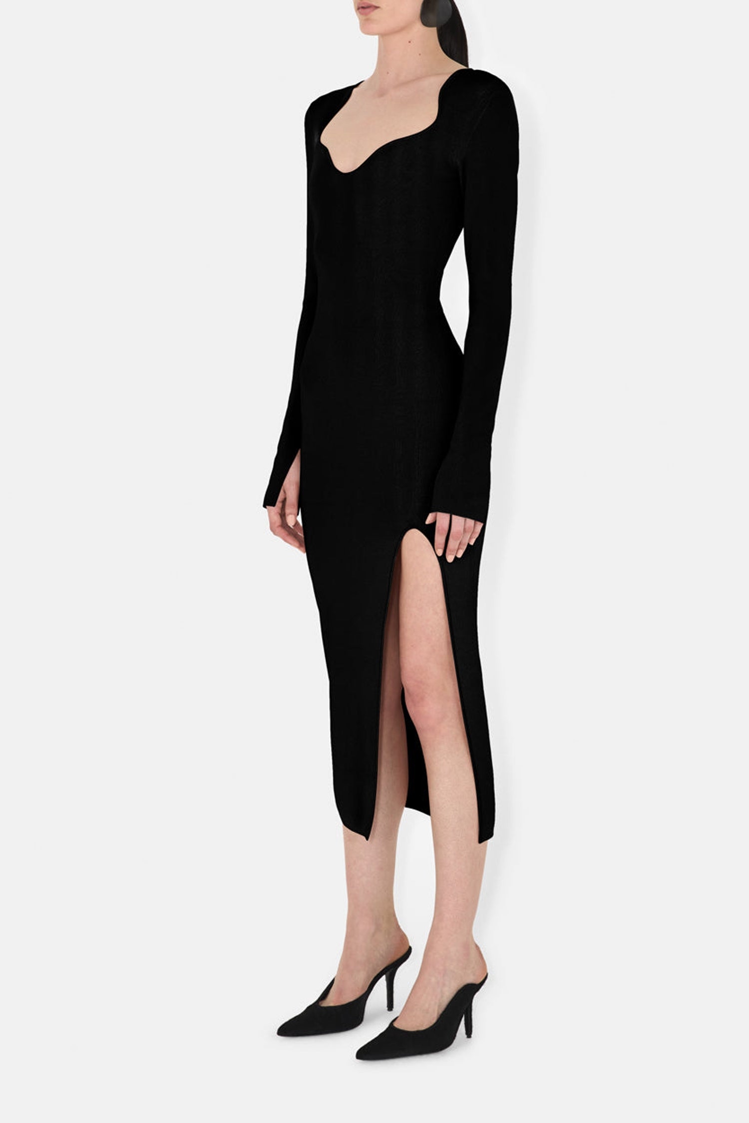 Robe Kaia à manches longues - Black