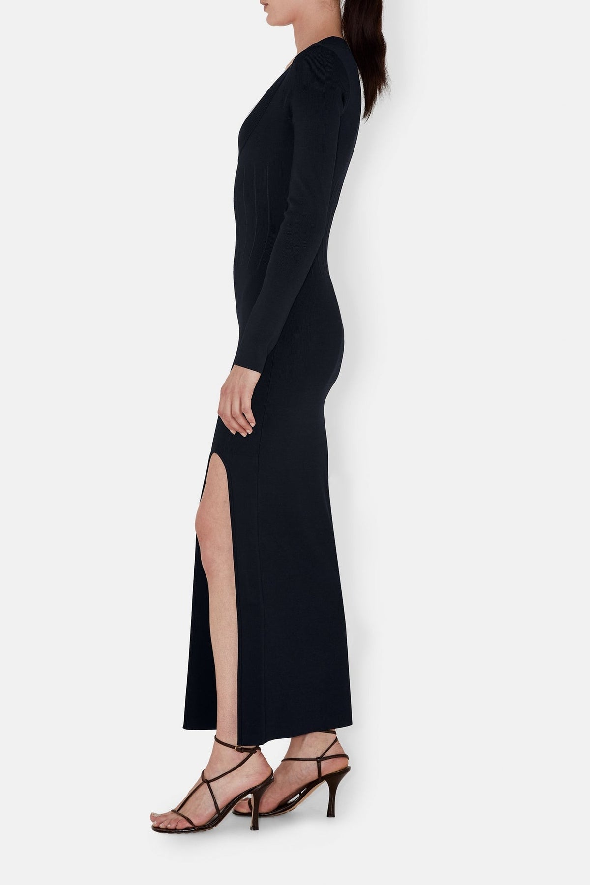 Robe longue Atalanta à col ballerine - Midnight
