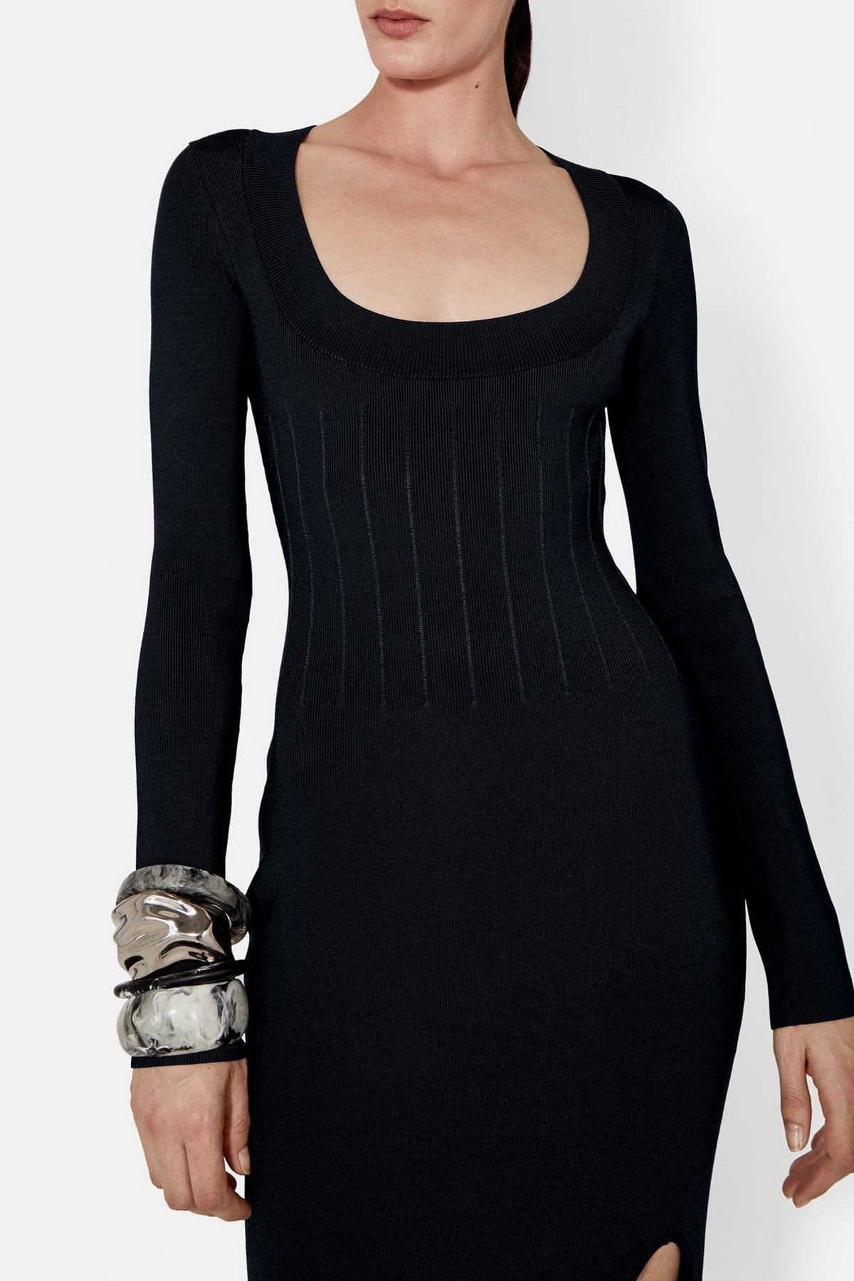 Robe longue Atalanta à col ballerine - Midnight