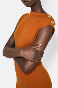 Robe Fatima en laine - Brandy