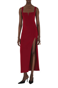 Robe Freya à fente - Rouge Piaf