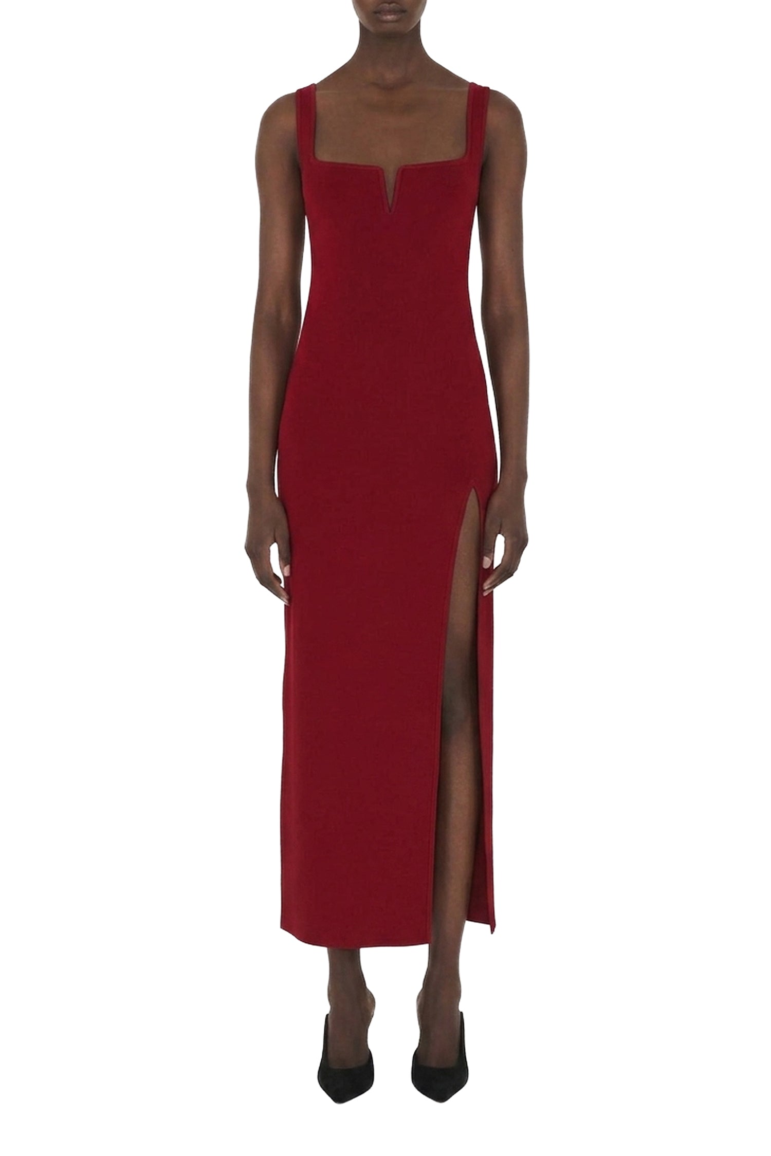 Robe Freya à fente - Rouge Piaf