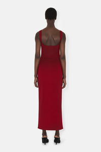 Robe Freya à fente - Rouge Piaf