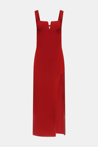 Robe Freya à fente - Rouge Piaf