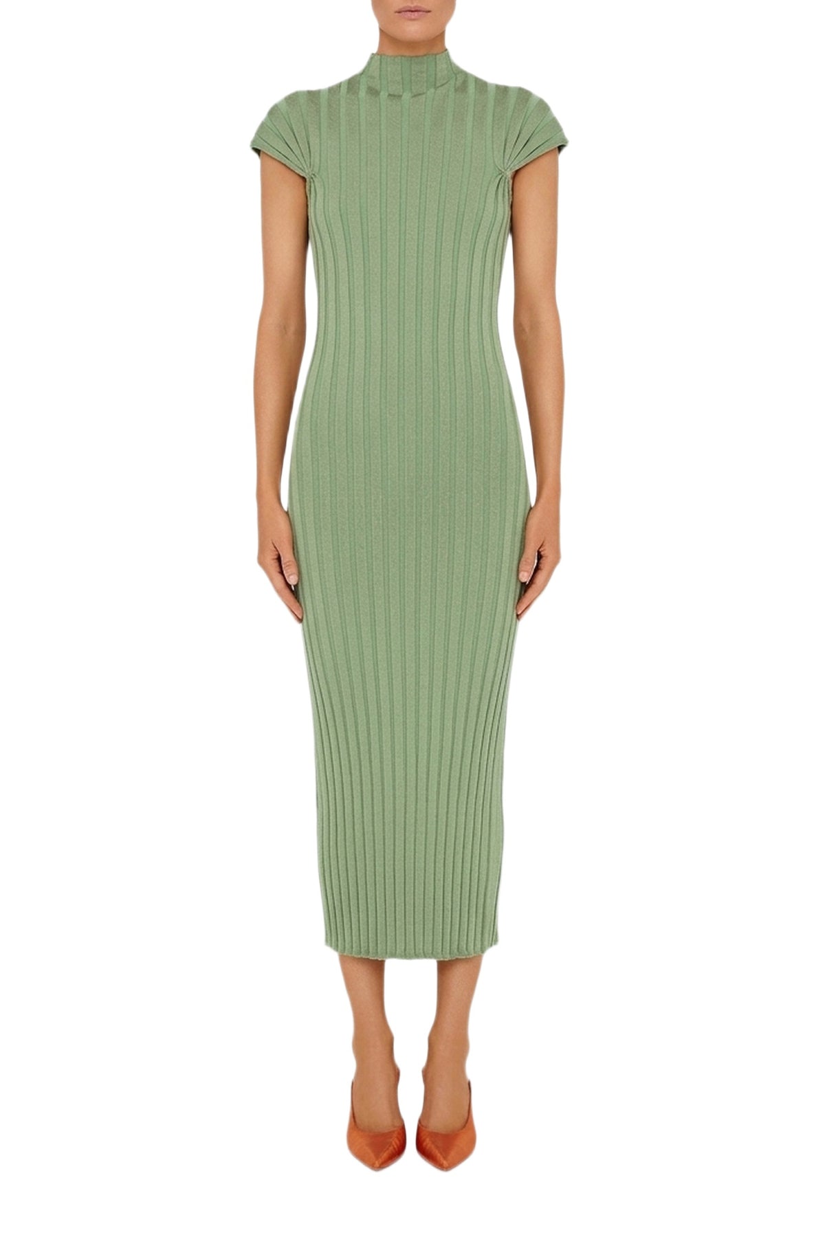 Robe midi Cepheus en maille - Matcha
