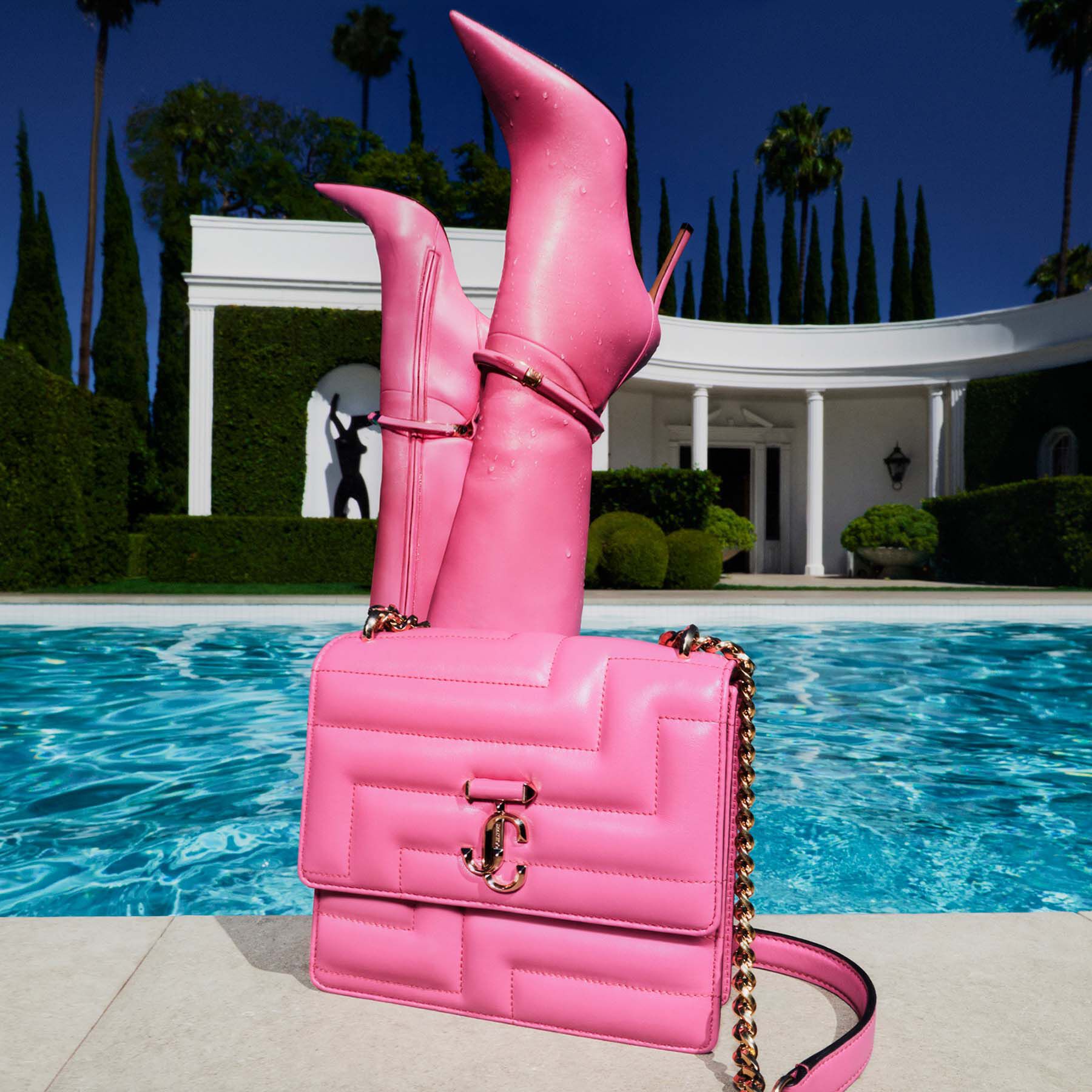 Bottes Dreece 95 en cuir - Candy Pink