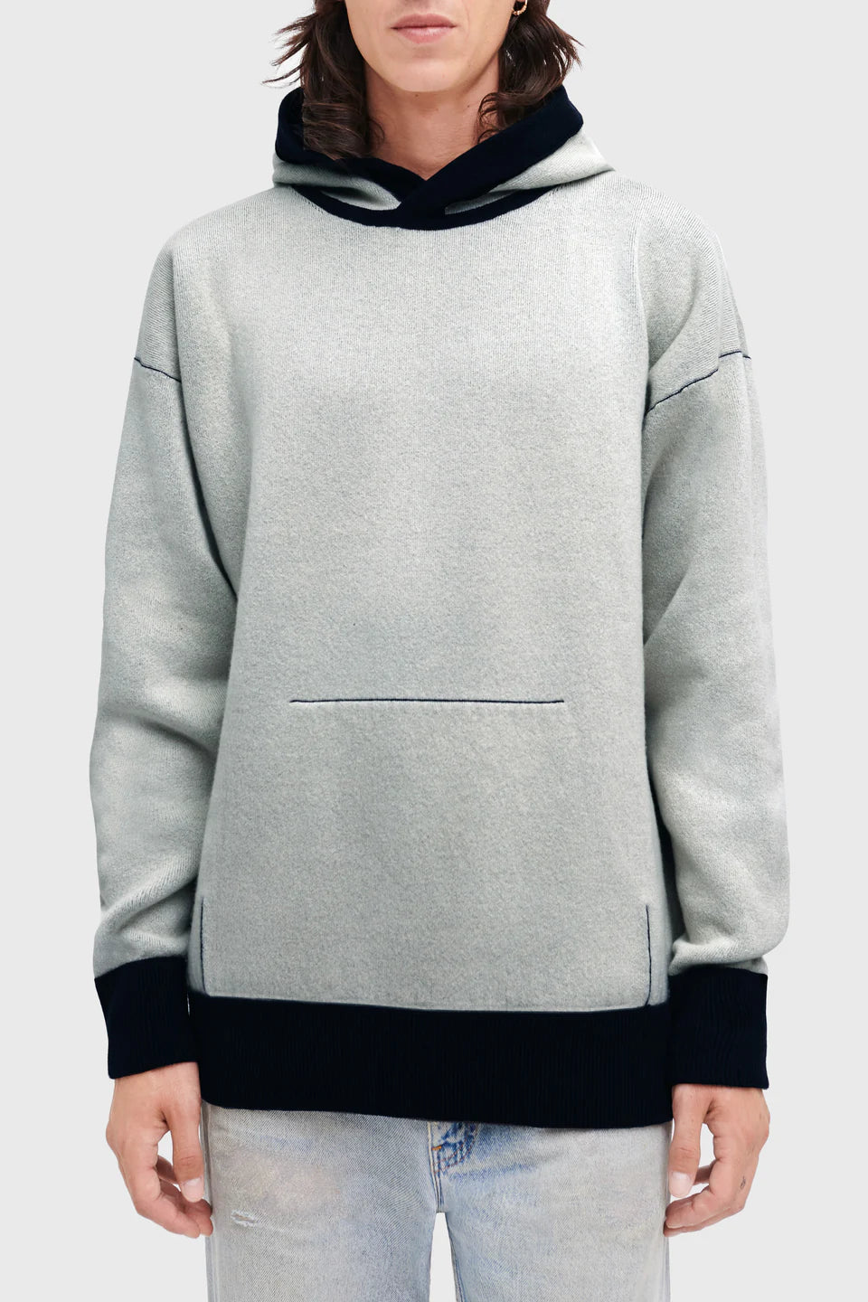 Sweat à capuche unisexe Driss en cachemire réversible - Encre & Lait
