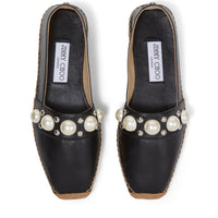 Mocassins Dru en cuir à perles et clous - Black & White