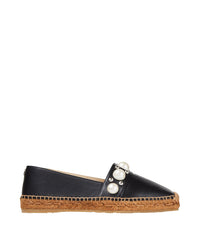 Mocassins Dru en cuir à perles et clous - Black & White