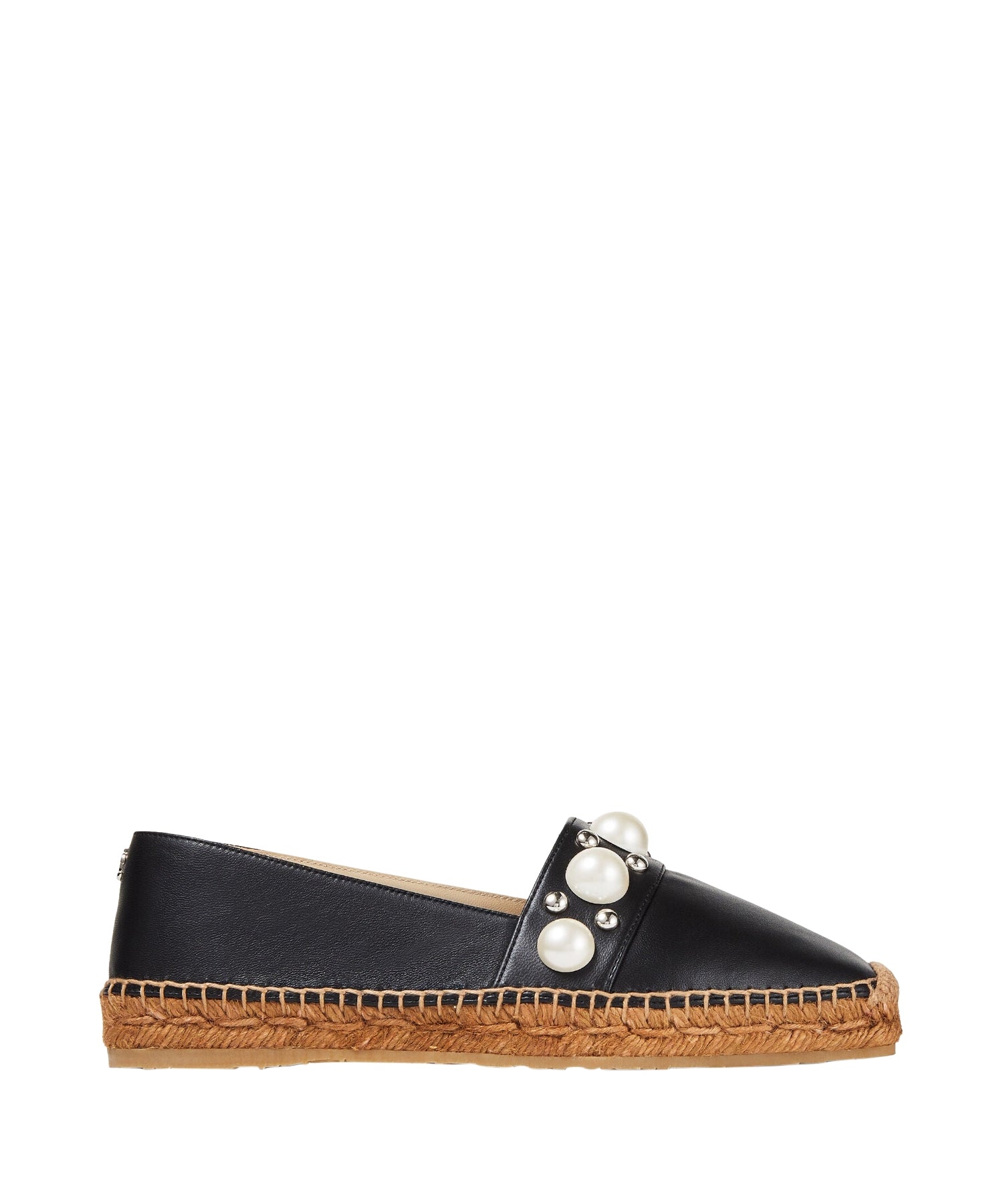 Mocassins Dru en cuir à perles et clous - Black & White