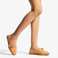Mocassins plats Dru en cuir - Caramel & Crystal