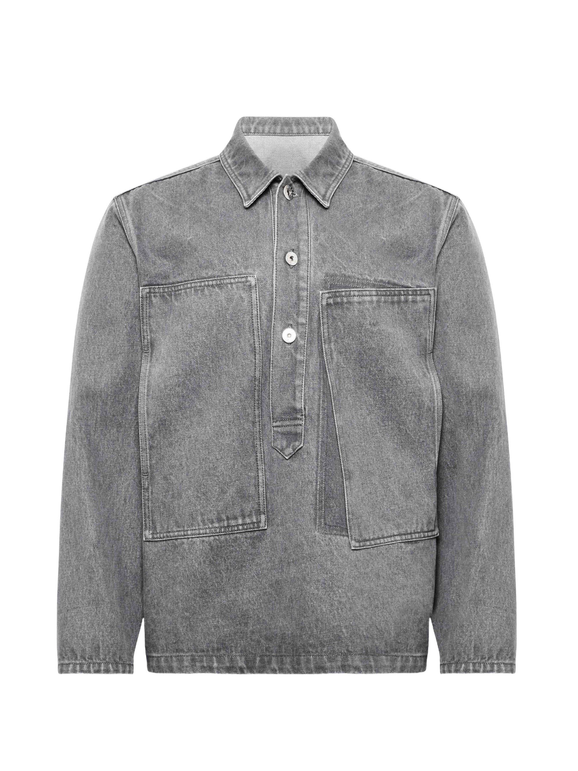 Chemise De Rugby À Poches Appliquées - Light Grey