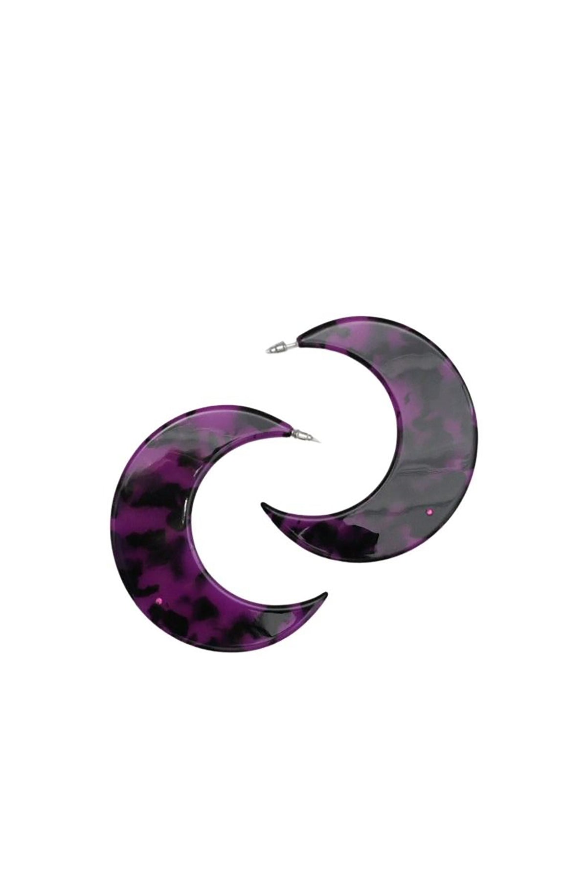 Grandes boucles d’oreilles lune - Purple