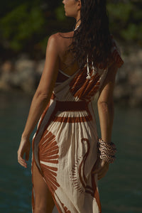 Red / Natural Ecosystem Dress