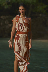 Red / Natural Ecosystem Dress