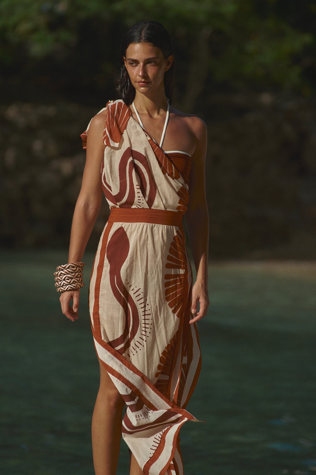Red / Natural Ecosystem Dress
