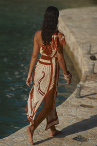 Red / Natural Ecosystem Dress
