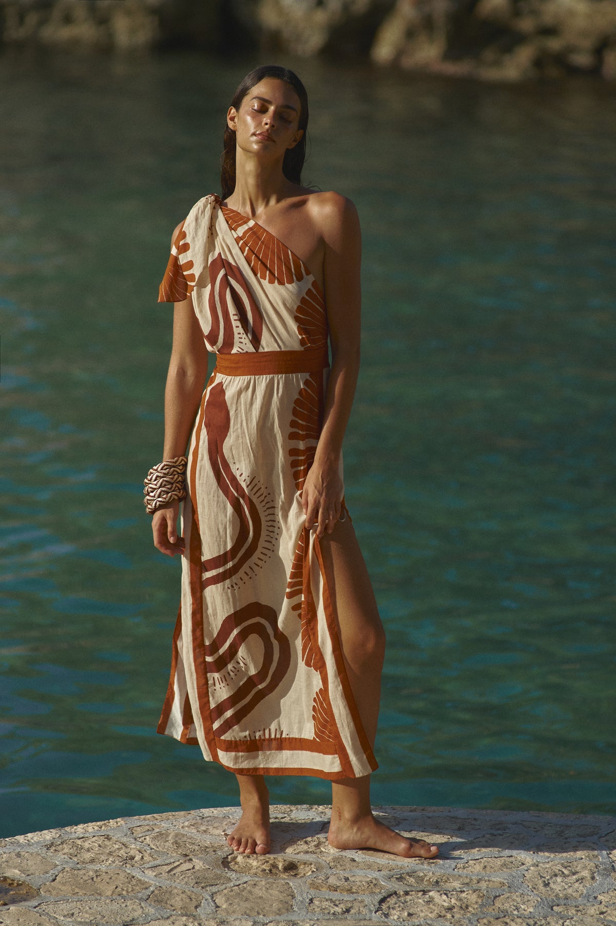 Red / Natural Ecosystem Dress