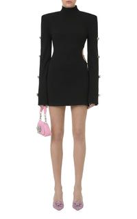 Short dress with cut-outs - Black