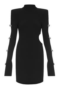Short dress with cut-outs - Black