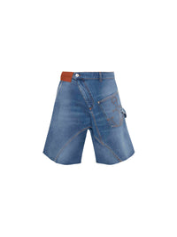 Short De Travail Torsadé - Light Blue Denim
